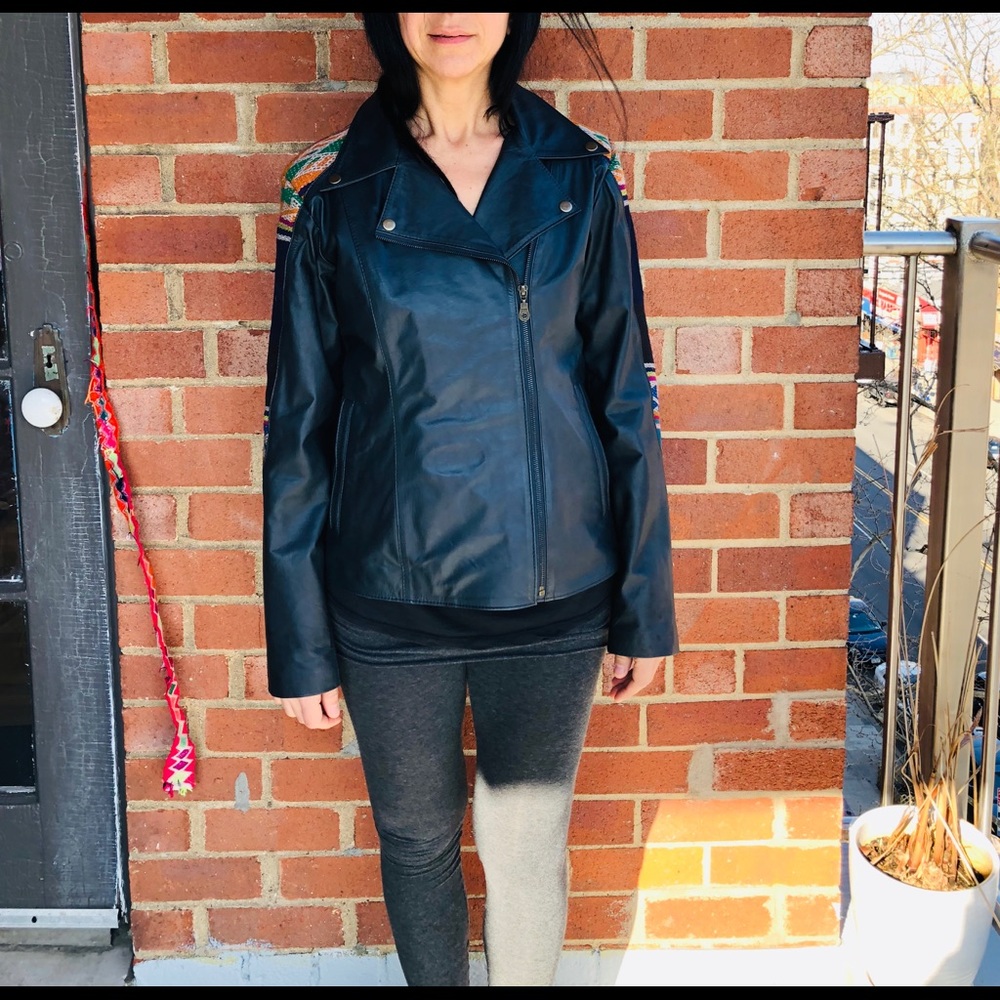 Leather wool jacket, 1 of a kind pieces